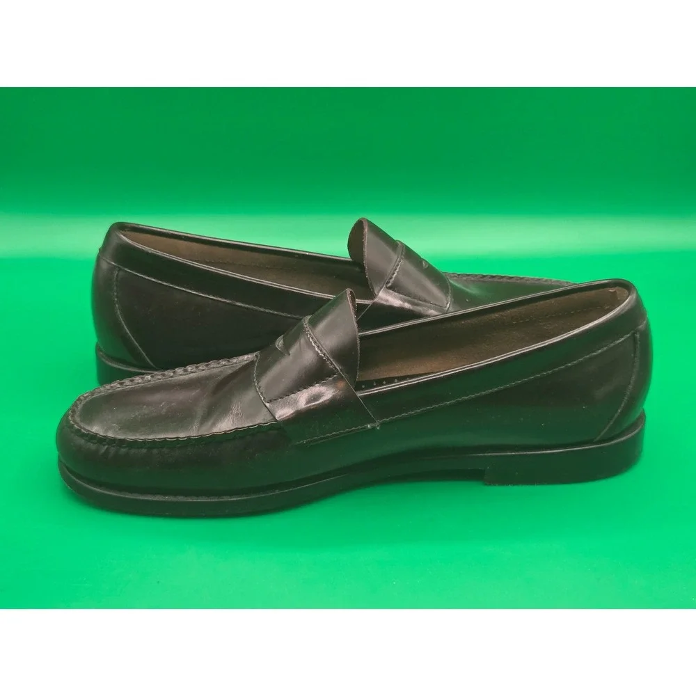 Brooks Brothers 346 Mens Burgundy Leather Penny Loafers Hand Sewn 11 D 5229